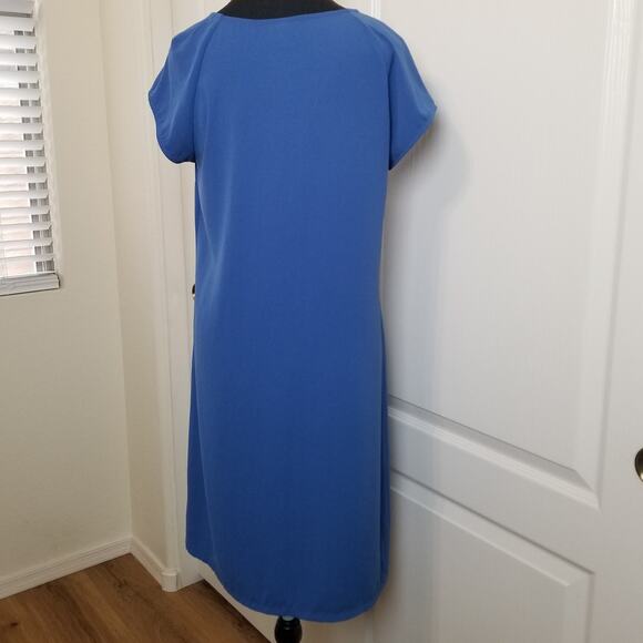Merona-Women's Career Casual Blue A-Line Sheath Cap Sleeves Knee Length Size M - Picture 3 of 7